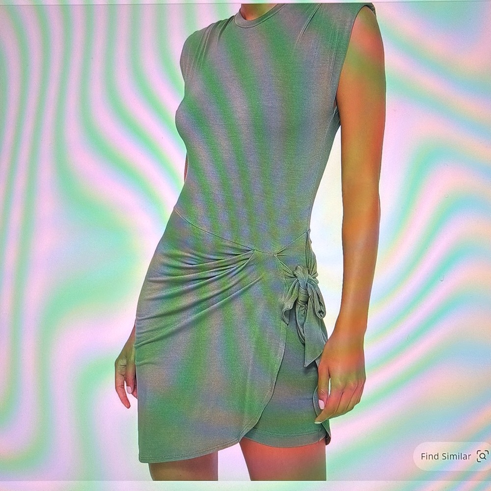 NWT Jonathan Simkhai Tamar Clean Stretch T-shirt dress. Size Large - Picture 4 of 7